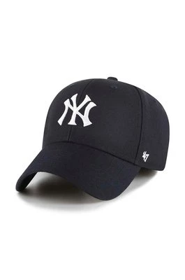 47 brand czapka z daszkiem z domieszką wełny MLB New York Yankees kolor granatowy z aplikacją B-MVPSP17WBP-NYC