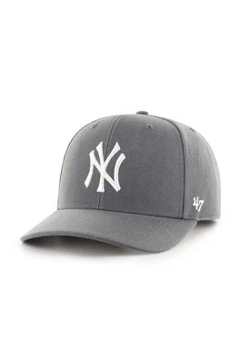 47 brand czapka z daszkiem z domieszką wełny MLB New York Yankees kolor szary z aplikacją B-CLZOE17WBP-CC