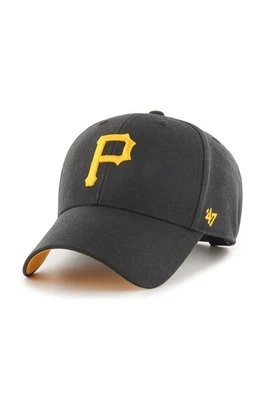 47brand czapka z daszkiem z domieszką wełny MLB Pittsburgh Pirates kolor czarny z aplikacją