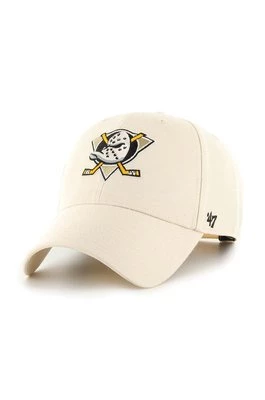 47 brand czapka z daszkiem z domieszką wełny NHL Anaheim Ducks kolor beżowy z aplikacją