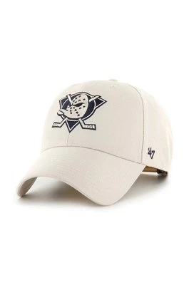 47 brand czapka z daszkiem z domieszką wełny NHL Anaheim Ducks MVP kolor beżowy z aplikacją H-MVPSP25WBP-BN