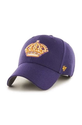 47 brand czapka z daszkiem z domieszką wełny NHL Los Angeles Kings kolor fioletowy z aplikacją HVIN-MVP08WBV-PP67