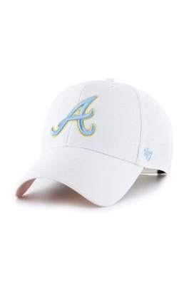 47 brand czapka z domieszką wełny MLB Atlanta Braves kolor biały z aplikacją