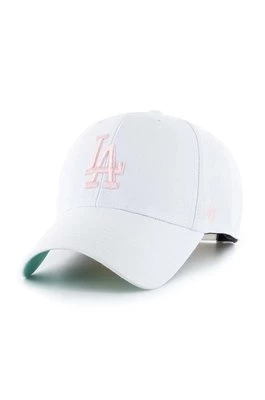 47 brand czapka z domieszką wełny MLB Los Angeles Dodgers kolor biały z aplikacją