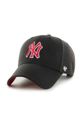 47 brand czapka z domieszką wełny MLB New York Yankees kolor czarny z aplikacją