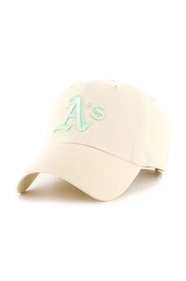 47brand czapka z domieszką wełny MLB Oakland Athletics kolor beżowy z aplikacją