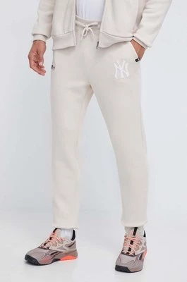 47 brand spodnie dresowe MLB New York Yankees kolor beżowy z aplikacją