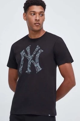 47 brand t-shirt bawełniany MLB New York Yankees męski kolor czarny z nadrukiem