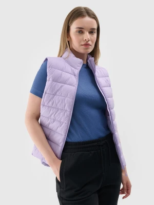 4F Bezrękawnik puchowy pikowany ze stójką damski - fioletowy XS