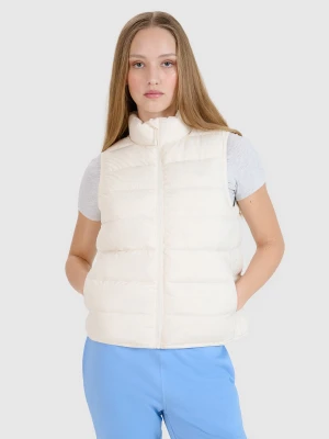 4F Bezrękawnik puchowy z wypełnieniem naturalnym damski - biały XS