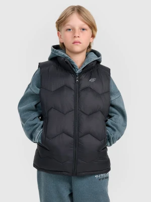 4F Bezrękawnik puchowy z wypełnieniem syntetycznym chłopięcy - czarny 128 (7-8 lat)