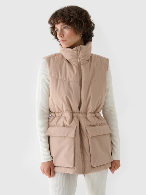 4F Bezrękawnik puchowy z wypełnieniem syntetycznym damski - beżowy XL