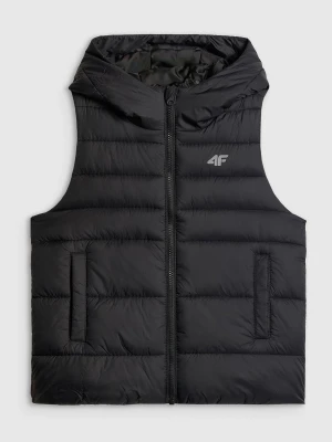 4F Bezrękawnik z wypełnieniem syntetycznym chłopięcy - czarny 140 (9-10 lat)