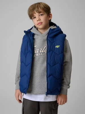 4F Bezrękawnik z wypełnieniem syntetycznym chłopięcy - granatowa 122 (6-7 lat)