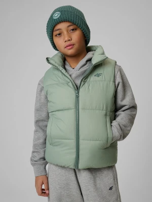 4F Bezrękawnik z wypełnieniem syntetycznym chłopięcy - miętowy 146 (10-11 lat)