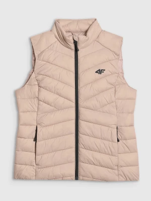 4F Bezrękawnik z wypełnieniem syntetycznym damski - beżowy XS