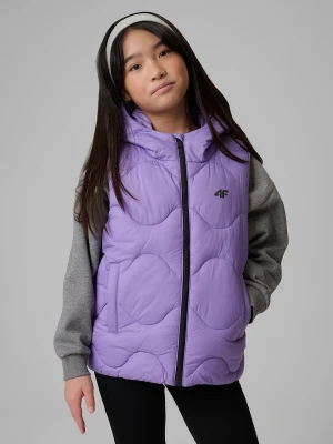 4F Bezrękawnik z wypełnieniem syntetycznym dziewczęcy - fioletowy 134 (8-9 lat)