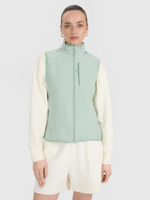 4F Bezrękawnik ze stójką damski - miętowy XXL