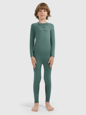 4F Bielizna termoaktywna bezszwowa komplet chłopięca - oliwkowa/khaki 128/134 (7-9 lat)