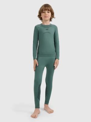 4F Bielizna termoaktywna bezszwowa komplet chłopięca - oliwkowa/khaki 164 (13-14 lat)