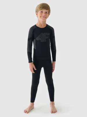 4F Bielizna termoaktywna bezszwowa komplet dziecięca - czarna 140/146 (9-11 lat)