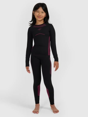 4F Bielizna termoaktywna bezszwowa komplet dziewczęca - czarna 128/134 (7-9 lat)