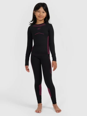 4F Bielizna termoaktywna bezszwowa komplet dziewczęca - czarna 128/134 (7-9 lat)