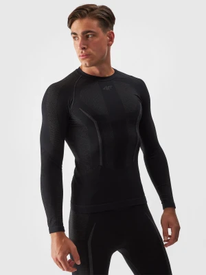 4F Bielizna termoaktywna bezszwowa z wełną Merino (góra) męska - czarna S/M
