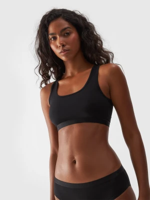 4F Biustonosz bawełniany (2-pack) damski - czarny S