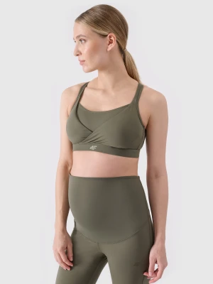4F Biustonosz ciążowy treningowy ułatwiający karmienie damski - khaki XS