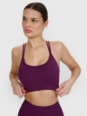4F Biustonosz do jogi i pilatesu z niskim wsparciem - fioletowy XS/S