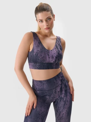 4F Biustonosz do jogi i pilatesu z niskim wsparciem z materiału z recyklingu damski - brązowy XS