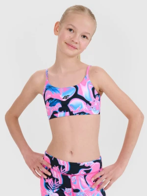 4F Biustonosz sportowy szybkoschnący dziewczęcy - multikolor 146/152 (10-12 lat)