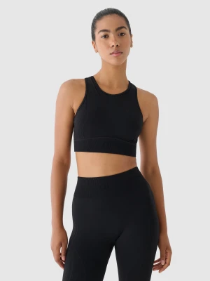 4F Biustonosz treningowy bezszwowy ze średnim wsparciem 4F x Anna Lewandowska - czarny S/M