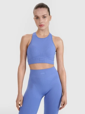 4F Biustonosz treningowy bezszwowy ze średnim wsparciem 4F x Anna Lewandowska - niebieski S/M