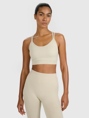 4F Biustonosz treningowy z niskim wsparciem - beżowy XS/S