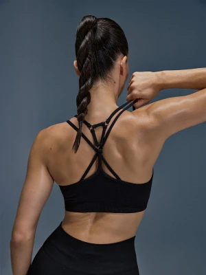 4F Biustonosz treningowy z niskim wsparciem - czarny M/L