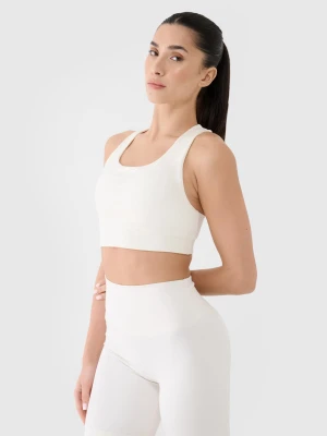 4F Biustonosz treningowy z niskim wsparciem damski - biały XL