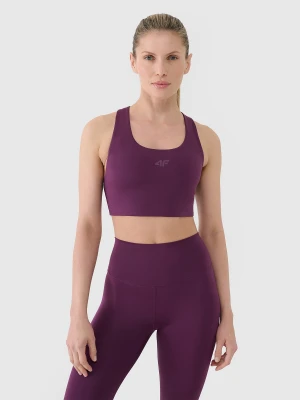 4F Biustonosz treningowy z niskim wsparciem damski - fioletowy S
