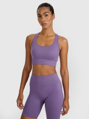 4F Biustonosz treningowy z niskim wsparciem damski - fioletowy M/L