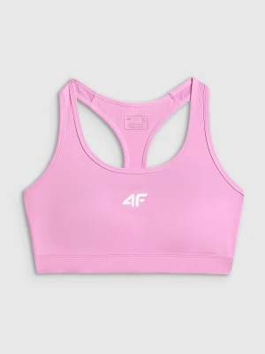 4F Biustonosz treningowy z niskim wsparciem damski - różowy S