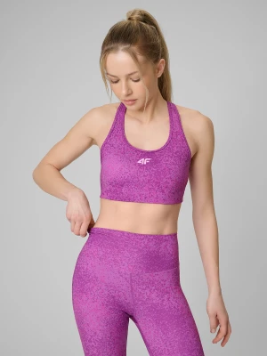 4F Biustonosz treningowy z niskim wsparciem damski - różowy M