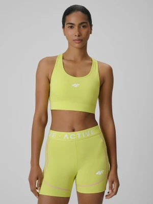4F Biustonosz treningowy z niskim wsparciem damski - żółty M
