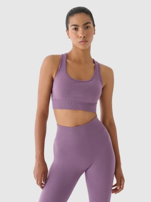 4F Biustonosz treningowy z niskim wsparciem - fioletowy XS/S