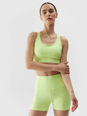 4F Biustonosz treningowy z niskim wsparciem z materiału z recyklingu damski - limonka XS