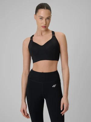 4F Biustonosz treningowy z wysokim wsparciem damski - czarny M
