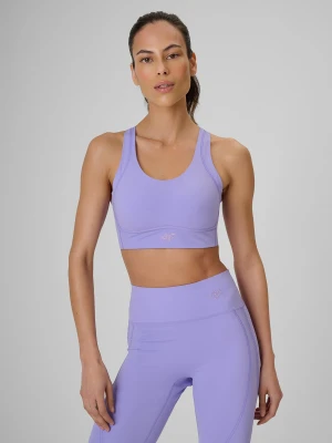 4F Biustonosz treningowy z wysokim wsparciem damski - fioletowy S