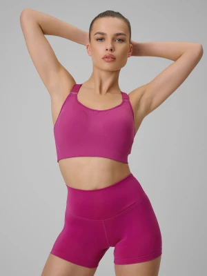 4F Biustonosz treningowy z wysokim wsparciem damski - różowy L