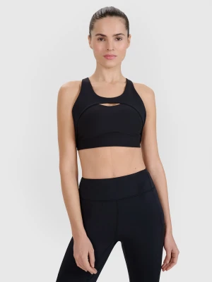 4F Biustonosz treningowy ze średnim wsparciem damski - czarny S