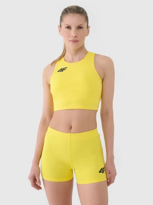 4F Biustonosz treningowy ze średnim wsparciem damski - żółty XL